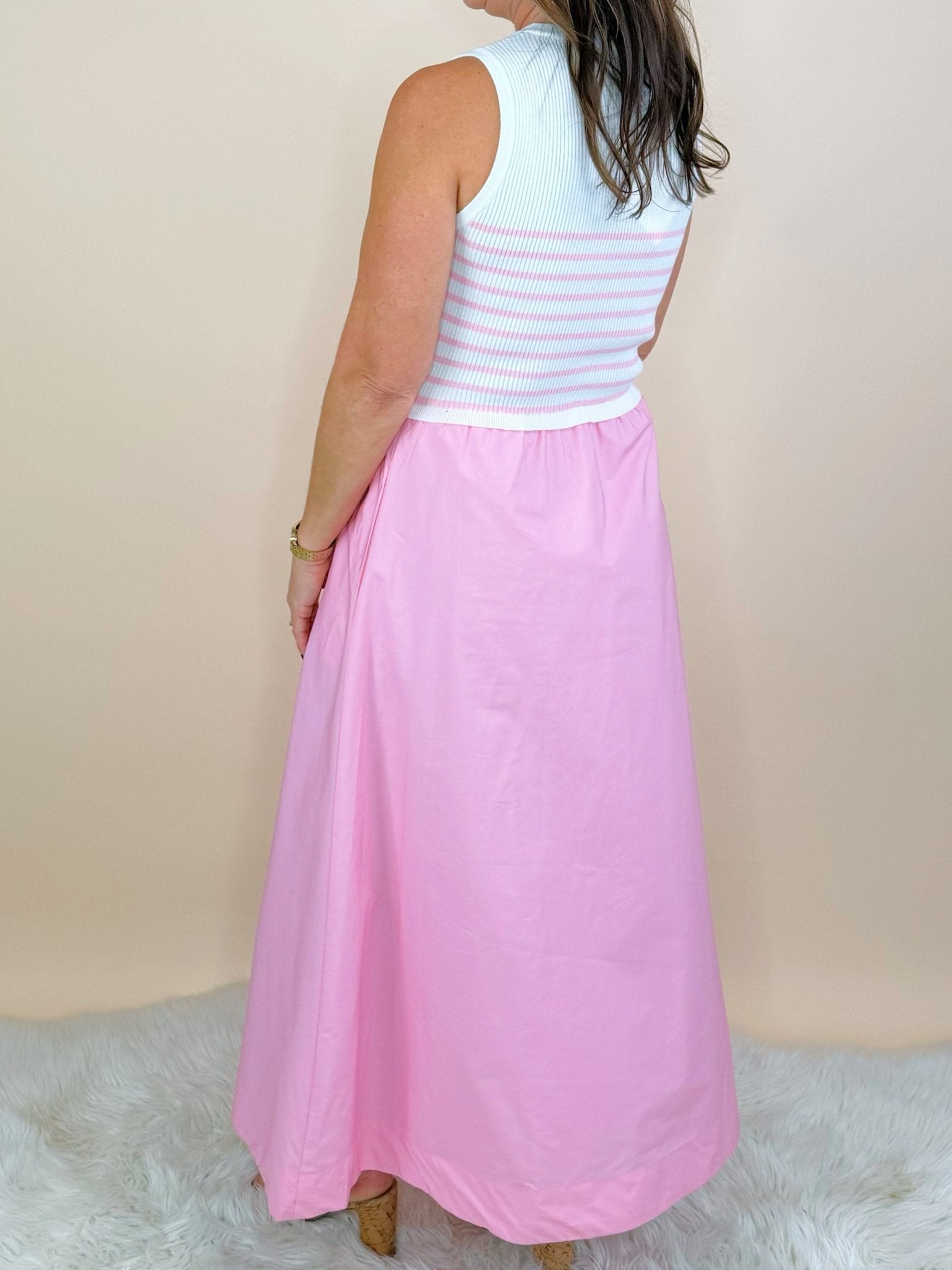 Sweet Intent Mixed Media Midi Dress - Jessi Jayne Boutique