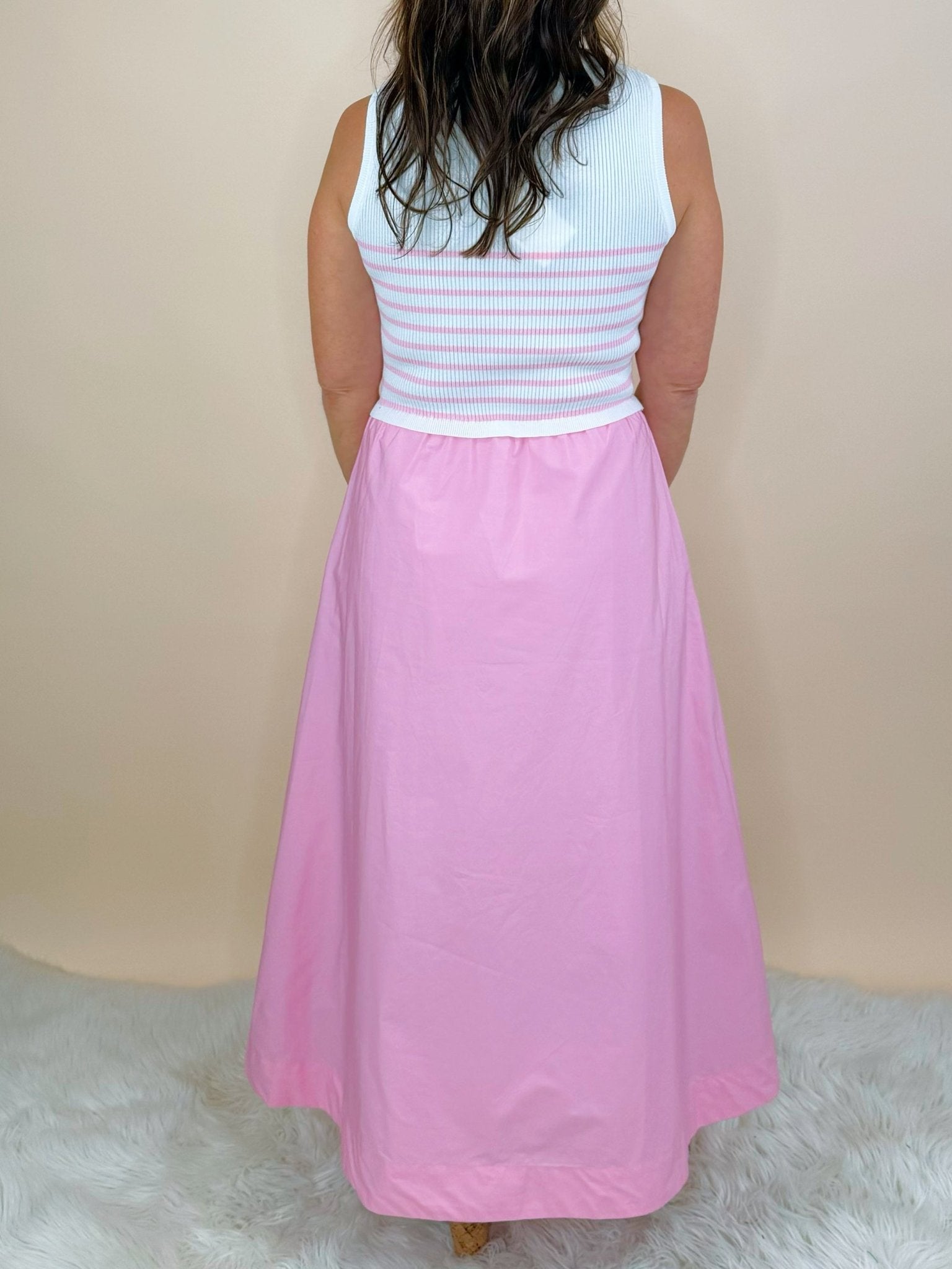 Sweet Intent Mixed Media Midi Dress - Jessi Jayne Boutique