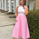 Sweet Intent Mixed Media Midi Dress - Jessi Jayne Boutique