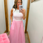 Sweet Intent Mixed Media Midi Dress - Jessi Jayne Boutique