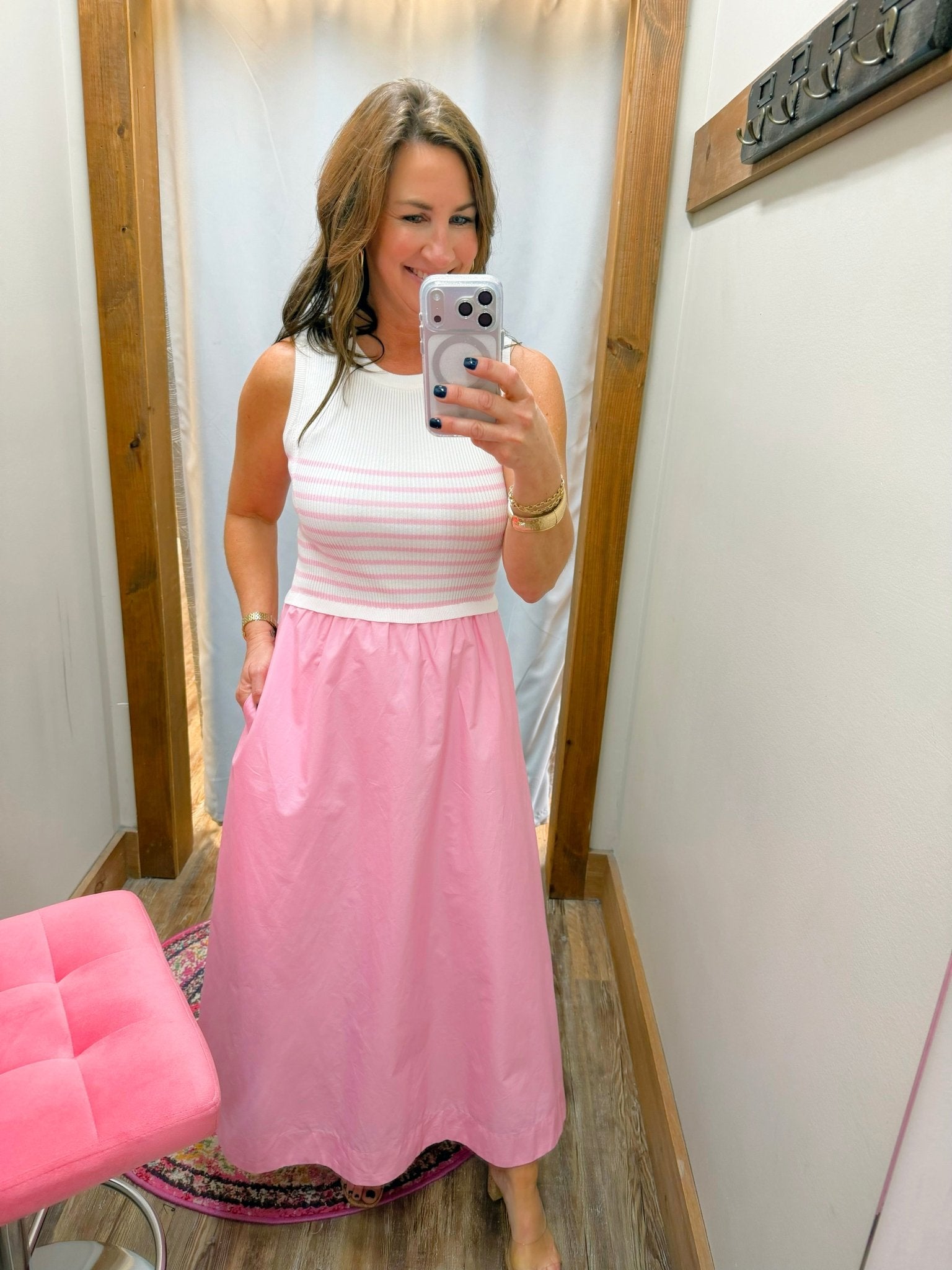 Sweet Intent Mixed Media Midi Dress - Jessi Jayne Boutique