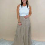 Risen Go With the Flow Tencel Maxi Skirt in Taupe - Jessi Jayne Boutique