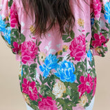 Painted Petals V - Neck Blouse - Jessi Jayne Boutique