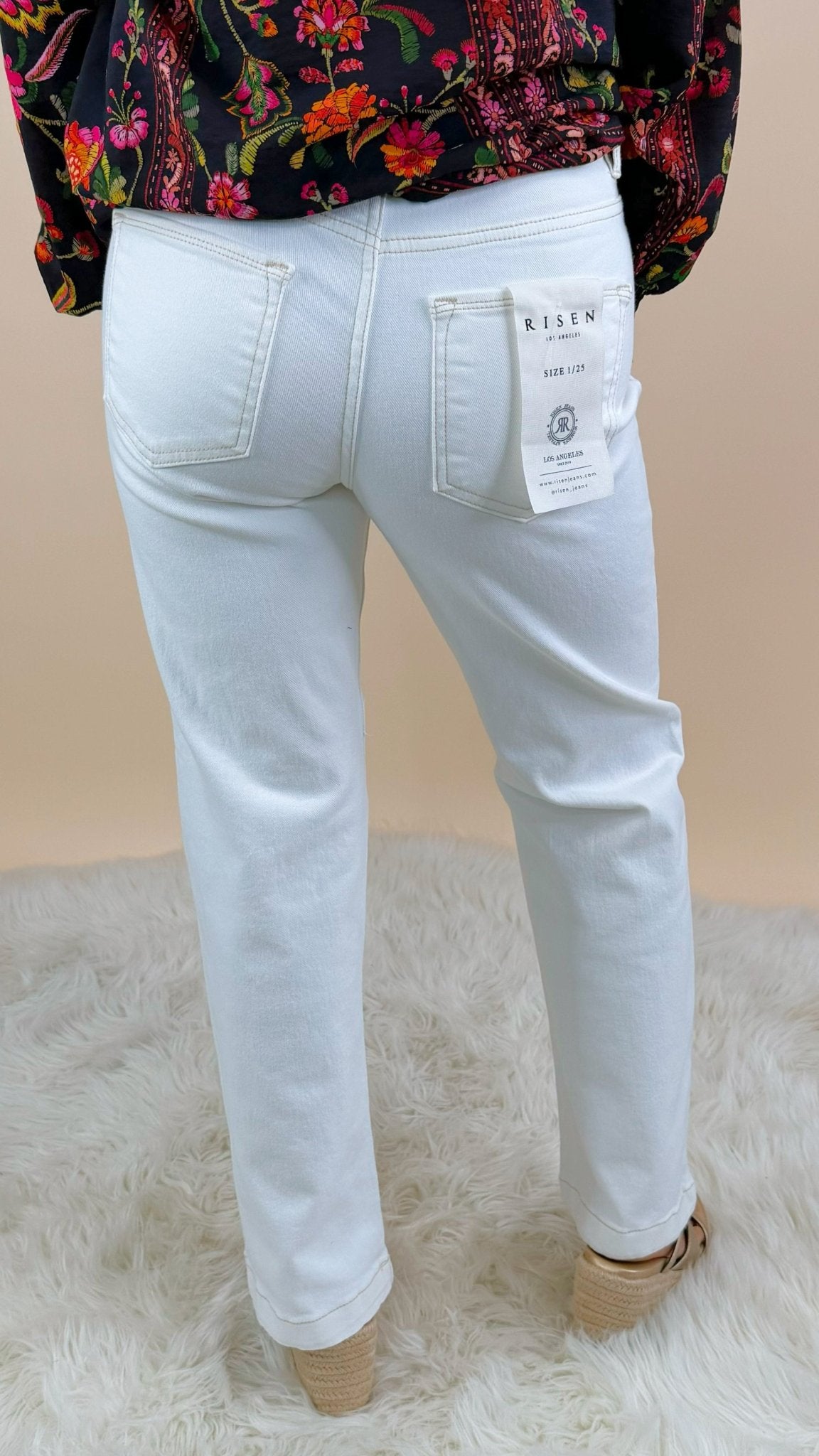 Risen Clean Slate Straight Jeans in Cream - Jessi Jayne Boutique