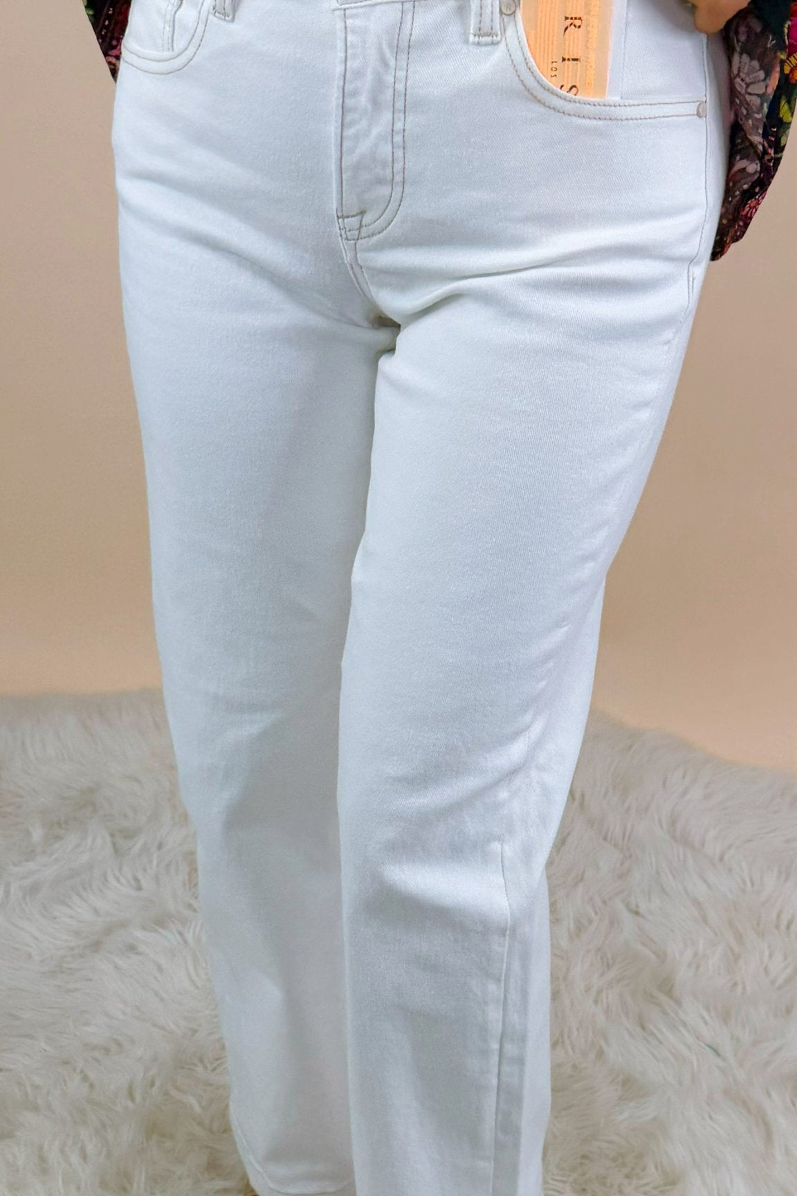 Risen Clean Slate Straight Jeans in Cream - Jessi Jayne Boutique