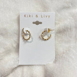 Mini Gold Crystal Hoop Earrings - Jessi Jayne Boutique