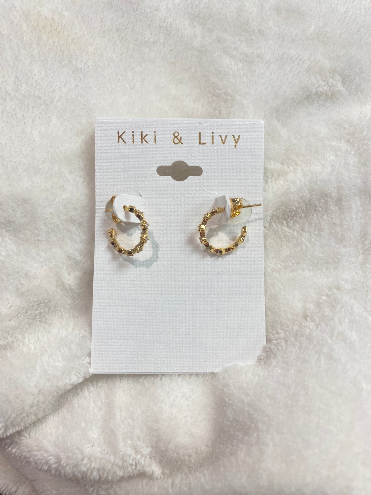 Mini Gold Crystal Hoop Earrings - Jessi Jayne Boutique