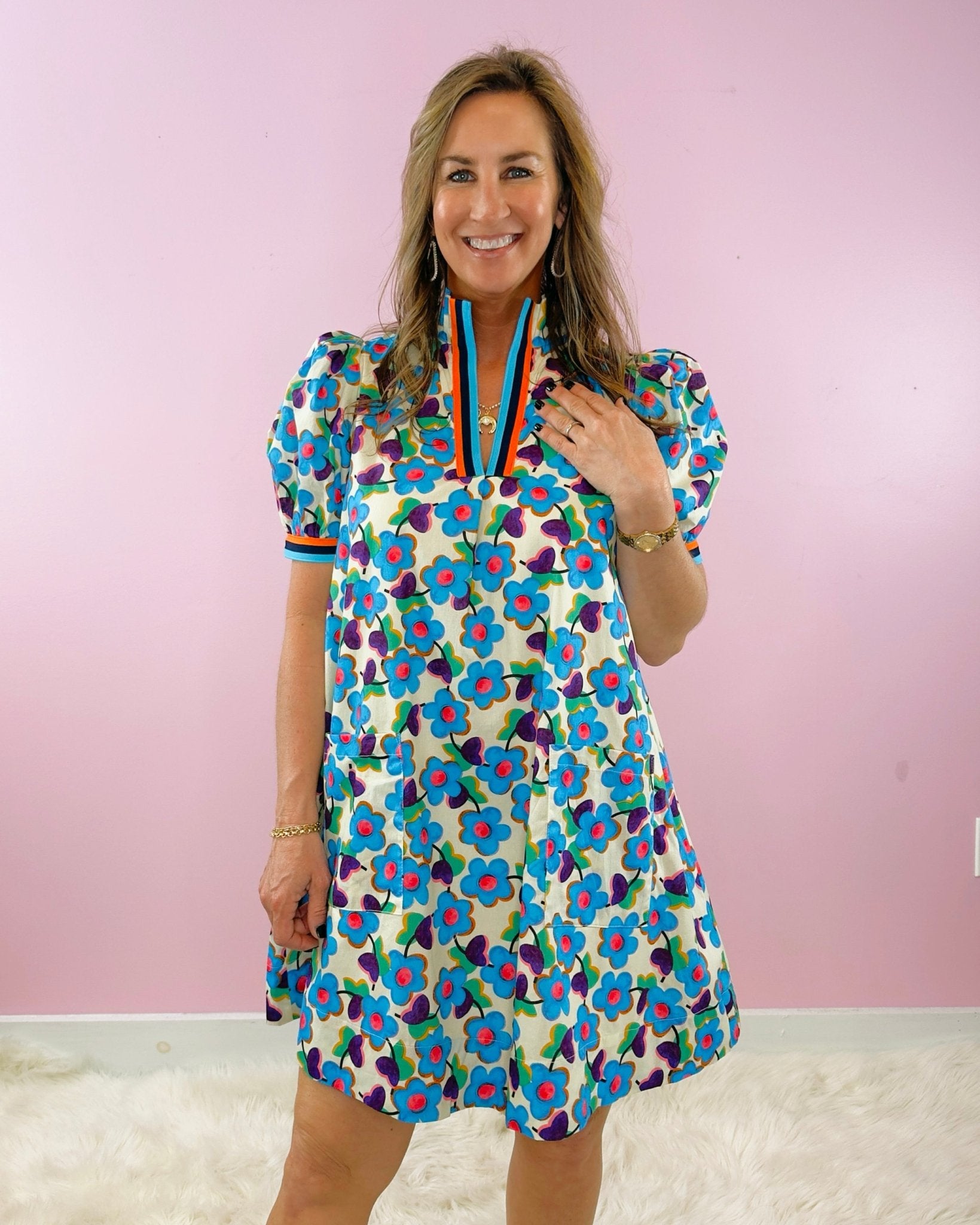 Retro Bloom Polo Dress - Jessi Jayne Boutique