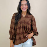 Heartfelt Texture Puff Sleeve Top - Jessi Jayne Boutique