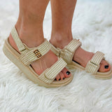 Corky Go For It Sand Raffia Platform Sandal - Jessi Jayne Boutique