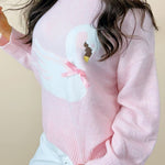 Blushing Swan Bow Sweater - Jessi Jayne Boutique