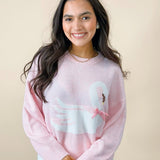 Blushing Swan Bow Sweater - Jessi Jayne Boutique