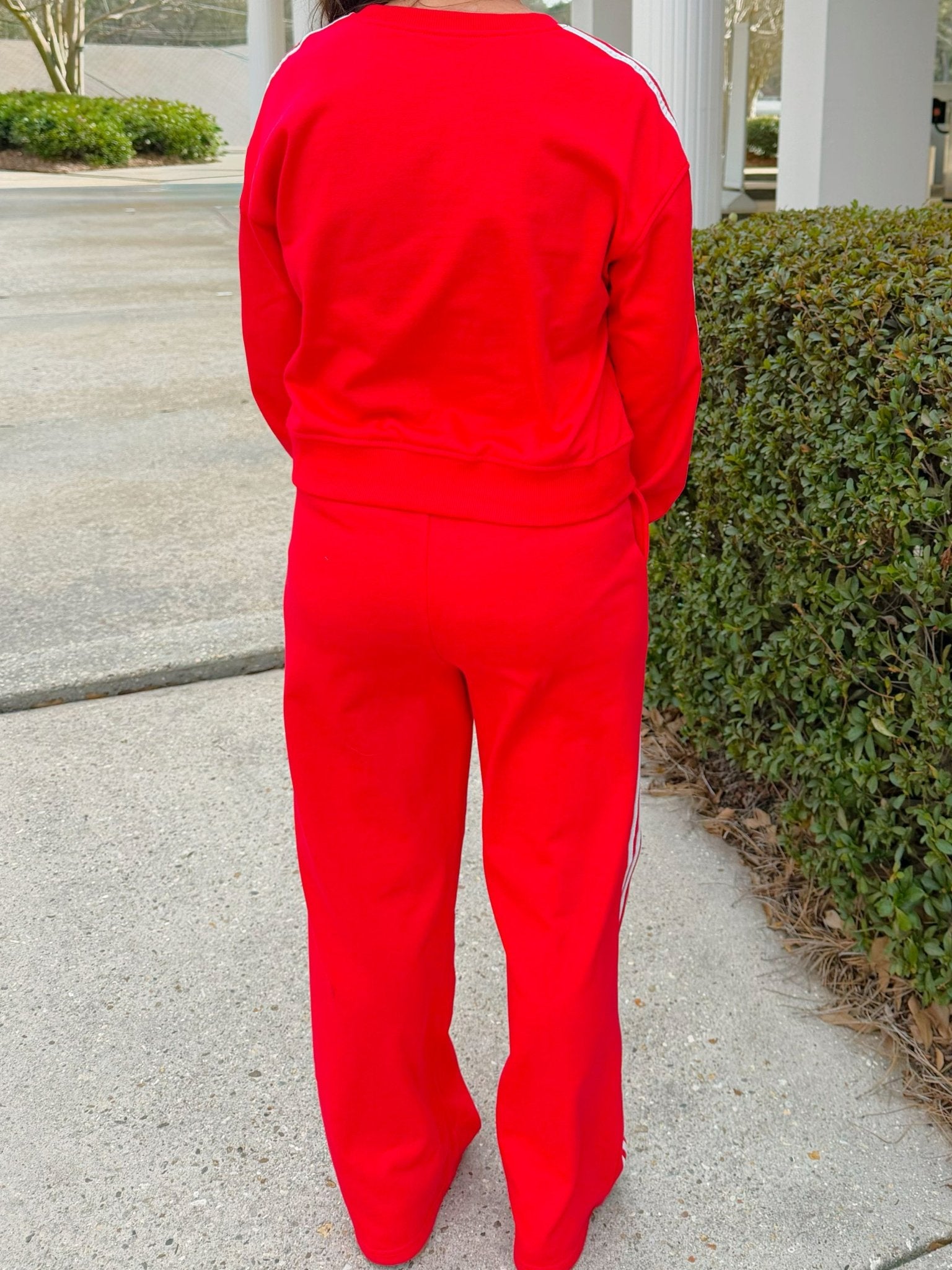 Crimson Stripe Two - Piece Set - Jessi Jayne Boutique