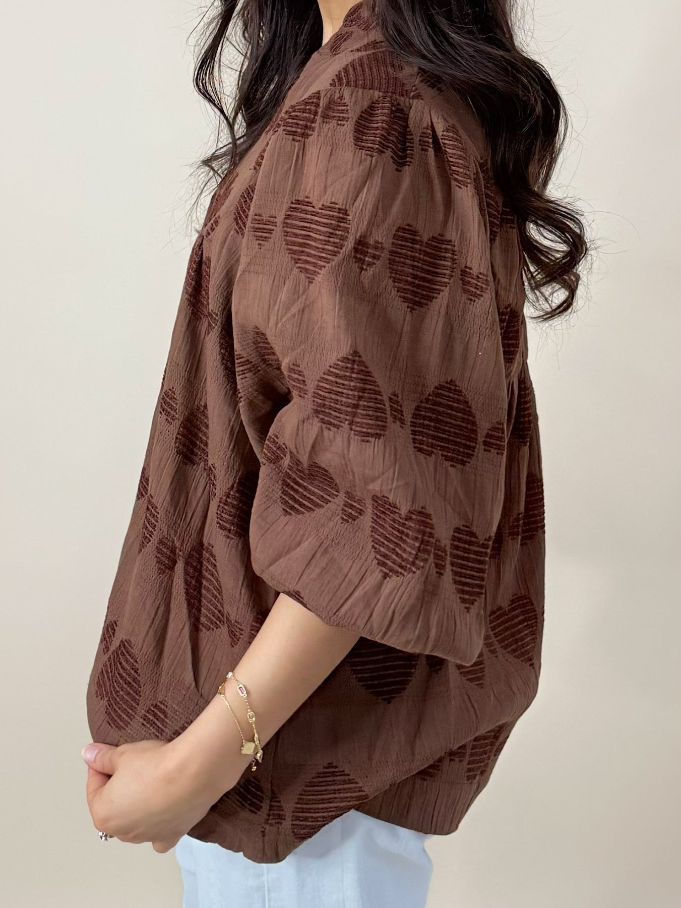 Heartfelt Texture Puff Sleeve Top - Jessi Jayne Boutique