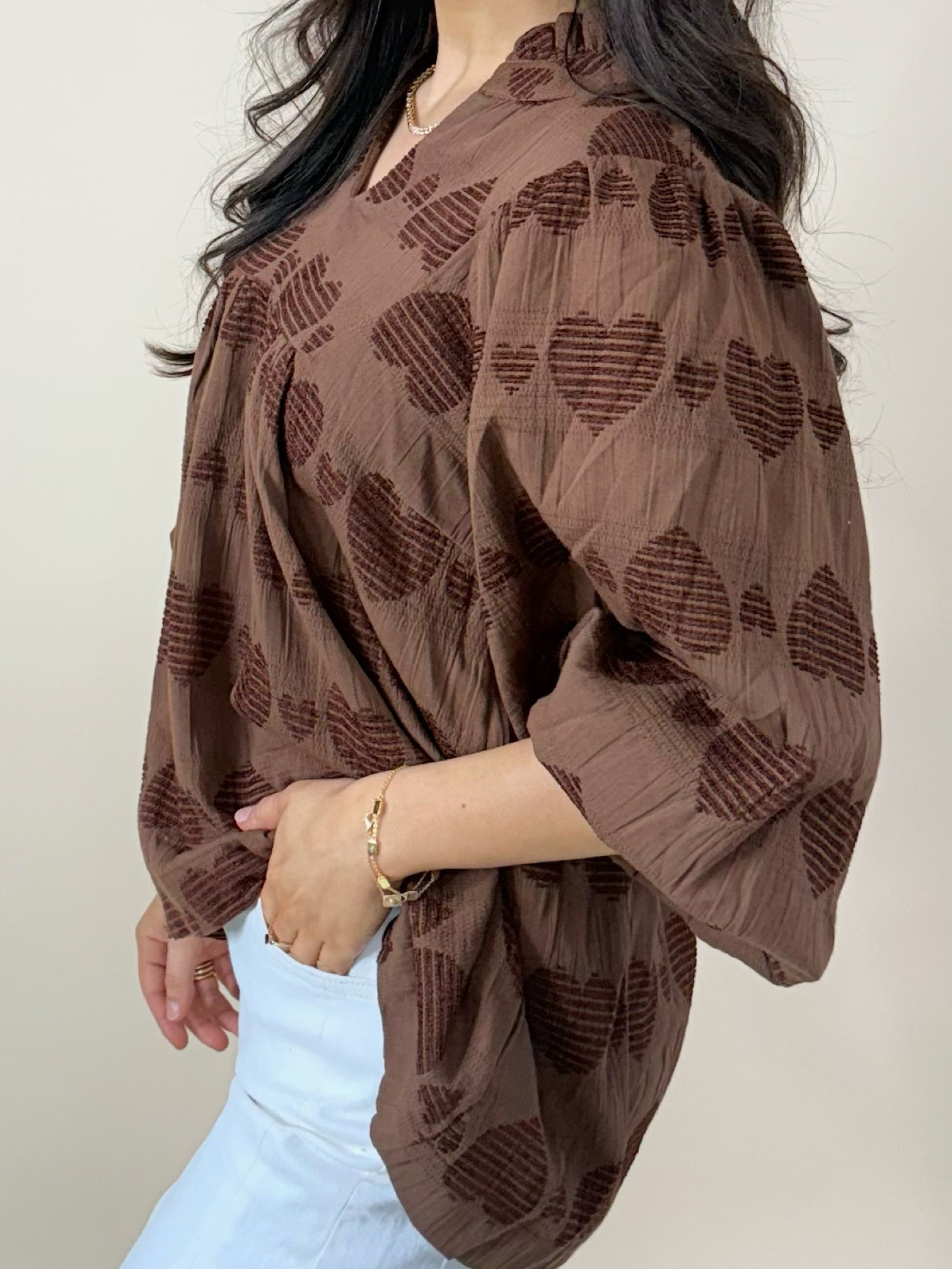 Heartfelt Texture Puff Sleeve Top - Jessi Jayne Boutique