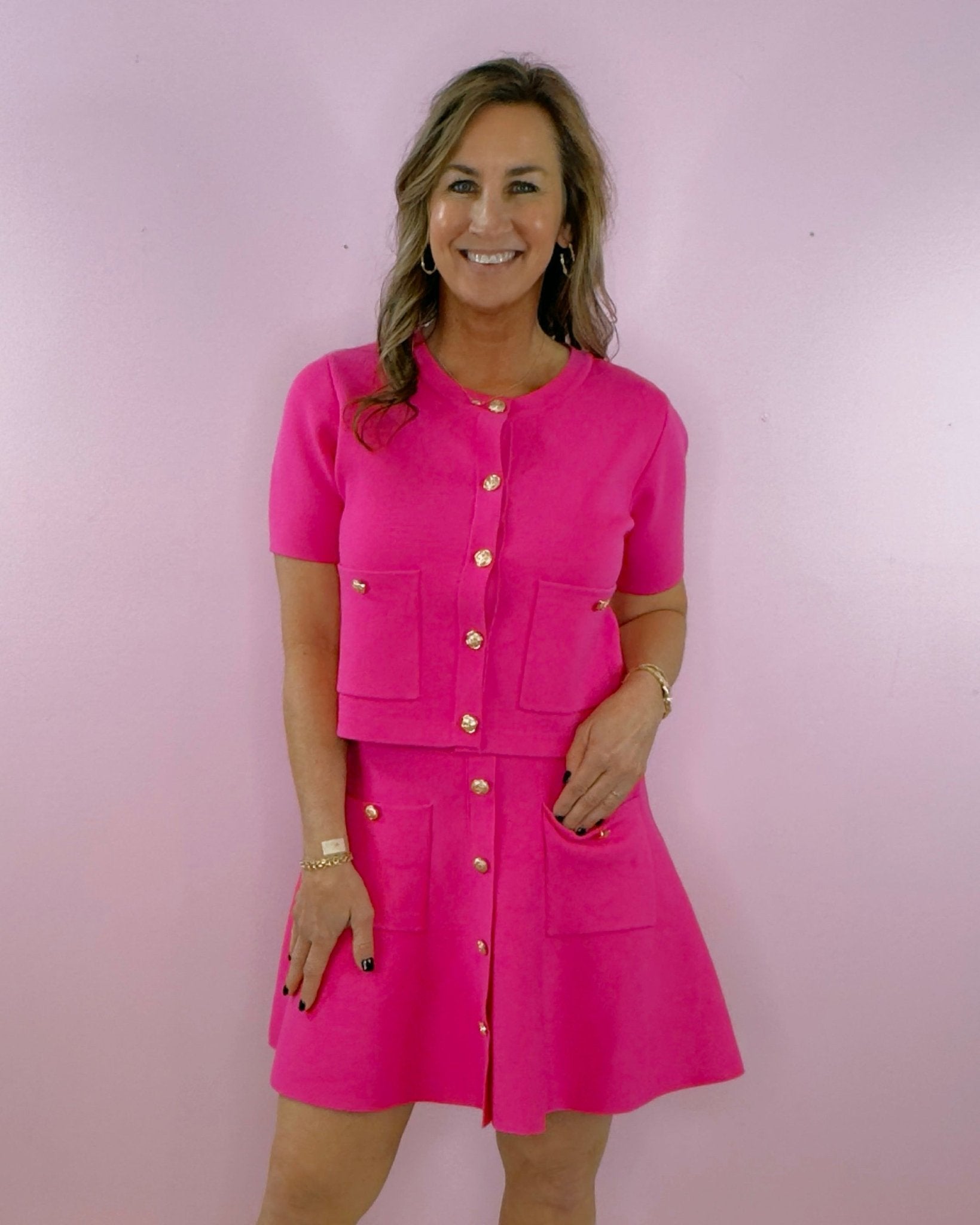 Fuchsia Chic Knit Skirt Set - Jessi Jayne Boutique
