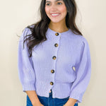 Soft Lavender Button Down Sweater - Jessi Jayne Boutique
