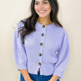 Soft Lavender Button Down Sweater - Jessi Jayne Boutique