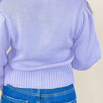 Soft Lavender Button Down Sweater - Jessi Jayne Boutique
