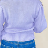 Soft Lavender Button Down Sweater - Jessi Jayne Boutique