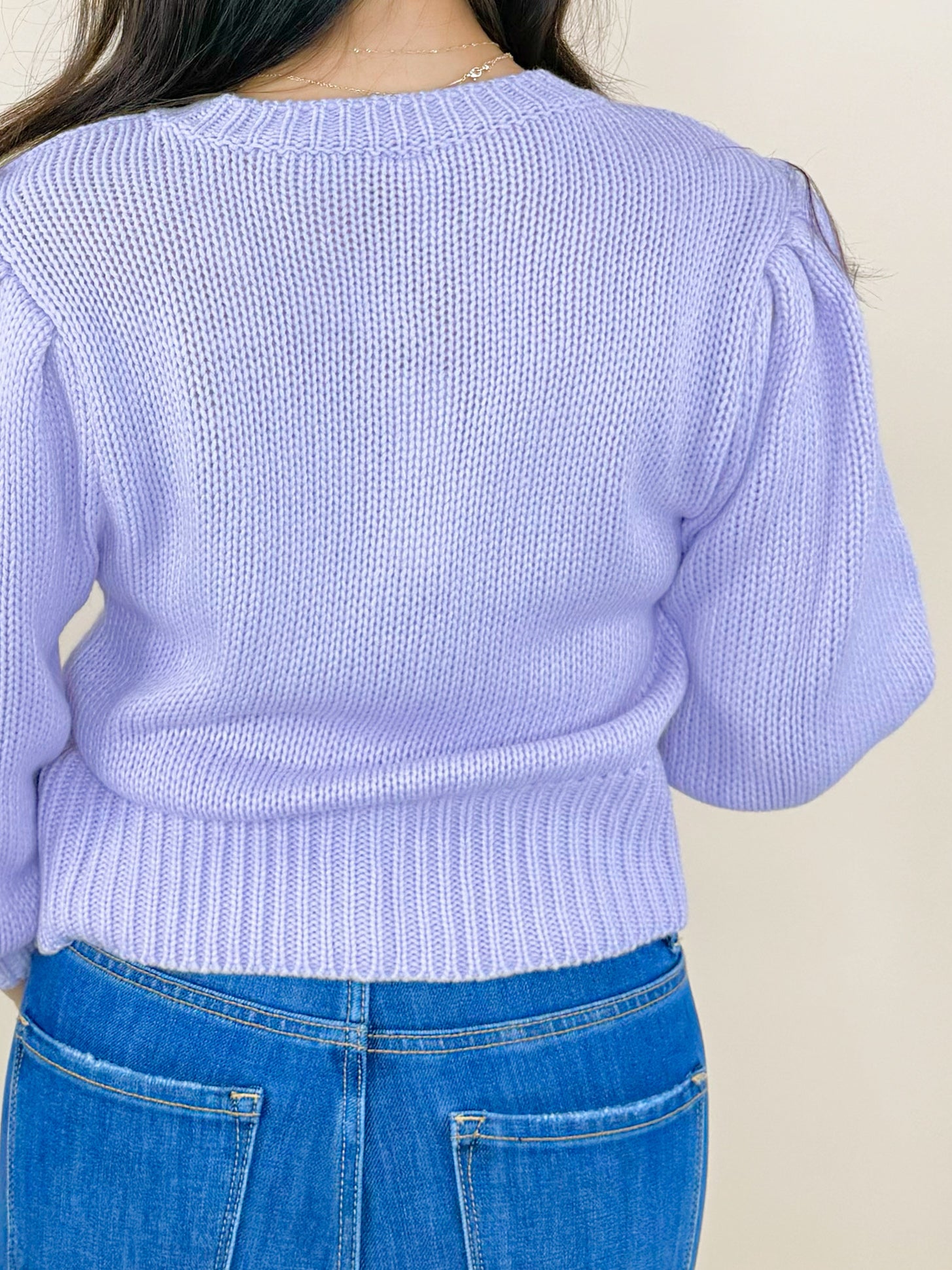 Soft Lavender Button Down Sweater - Jessi Jayne Boutique
