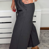 Comfy Chic Charcoal Ponte Cropped Flare Pants - Jessi Jayne Boutique