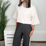 Comfy Chic Charcoal Ponte Cropped Flare Pants - Jessi Jayne Boutique
