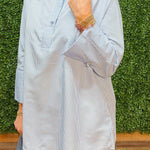 Clean Slate Stand Neck Stripe Blouse - Jessi Jayne Boutique