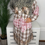 Wild Side Leopard Patchwork Maxi Shirt Jacket - Jessi Jayne Boutique