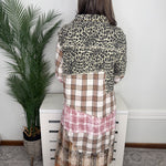 Wild Side Leopard Patchwork Maxi Shirt Jacket - Jessi Jayne Boutique