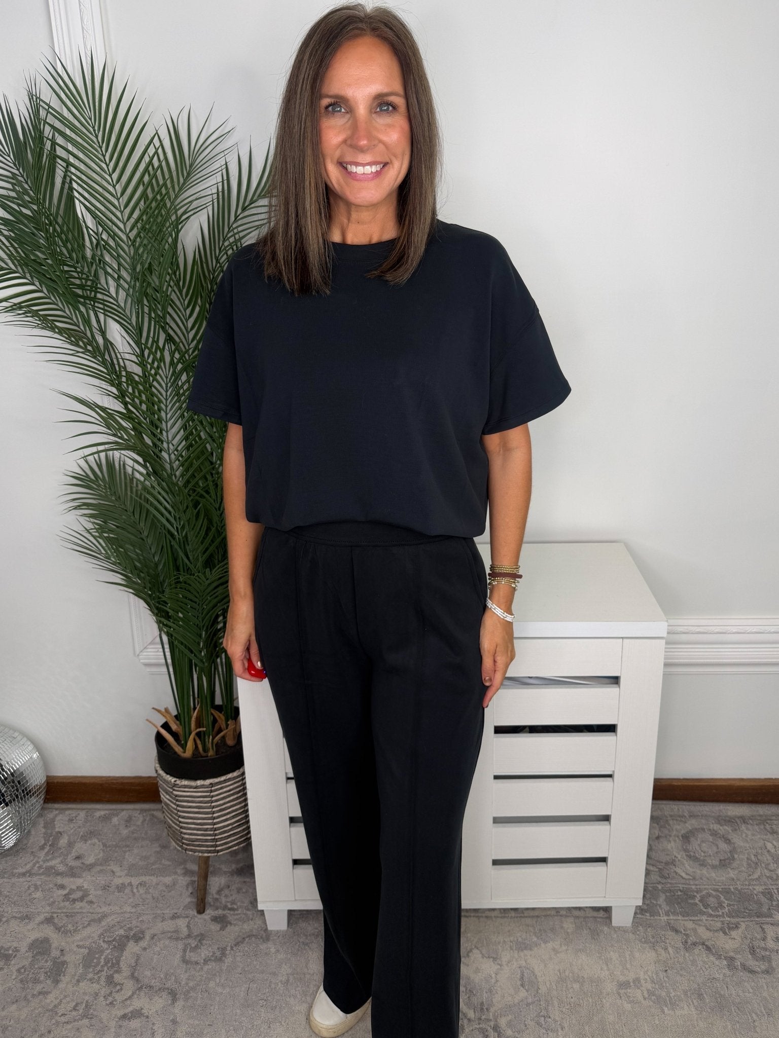 Sofie Soft Everyday Short Sleeve Top & Long Lounge Pant Set - Jessi Jayne Boutique