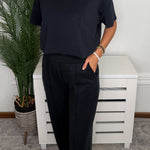 Sofie Soft Everyday Short Sleeve Top & Long Lounge Pant Set - Jessi Jayne Boutique