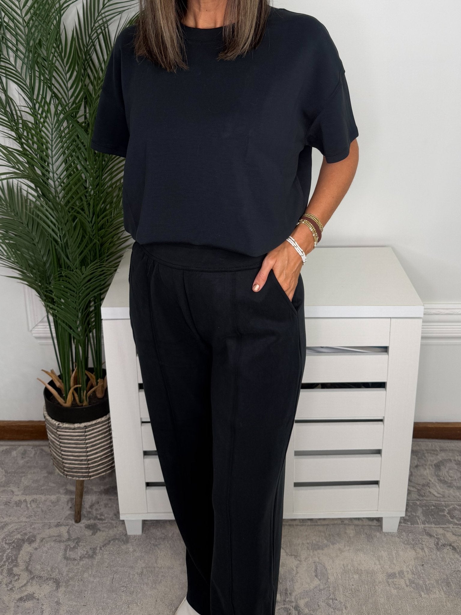 Sofie Soft Everyday Short Sleeve Top & Long Lounge Pant Set - Jessi Jayne Boutique