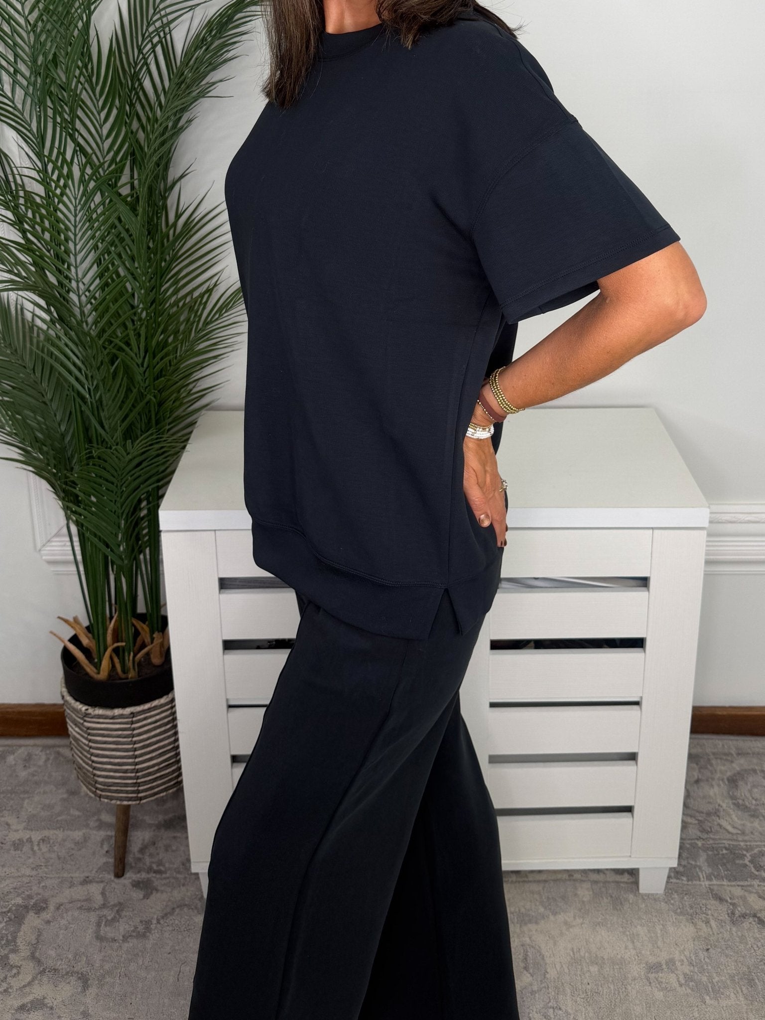 Sofie Soft Everyday Short Sleeve Top & Long Lounge Pant Set - Jessi Jayne Boutique