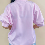 Pink Pinstripe China Collar Blouse - Jessi Jayne Boutique