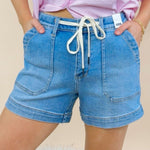 Judy Blue Harbor Days Drawstring Short - Jessi Jayne Boutique