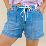 Judy Blue Harbor Days Drawstring Short - Jessi Jayne Boutique