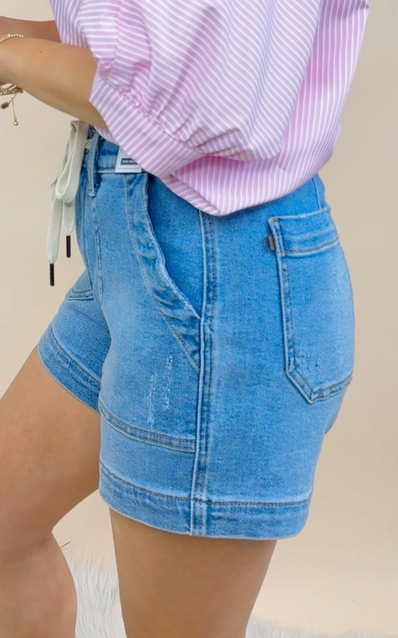 Judy Blue Harbor Days Drawstring Short - Jessi Jayne Boutique