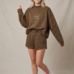 PREORDER ITEM (Estimated ship date 10/31) PRAY Brown Leopard Mock Neck Sweatshirt - Jessi Jayne Boutique