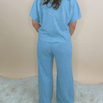 Button Detail Knit Blue Set - Jessi Jayne Boutique