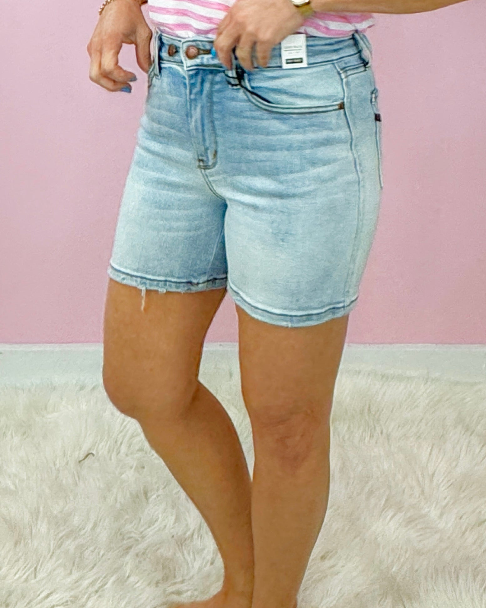 Judy Blue Double Button Perfect Fit Shorts - Jessi Jayne Boutique