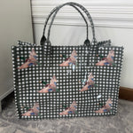 Take Flight Mallard Green Gingham Vinyl Tote - Jessi Jayne Boutique