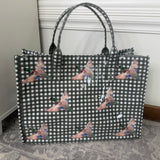 Take Flight Mallard Green Gingham Vinyl Tote - Jessi Jayne Boutique