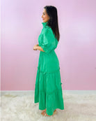 Key Lime Bloom Tiered Midi Dress - Jessi Jayne Boutique