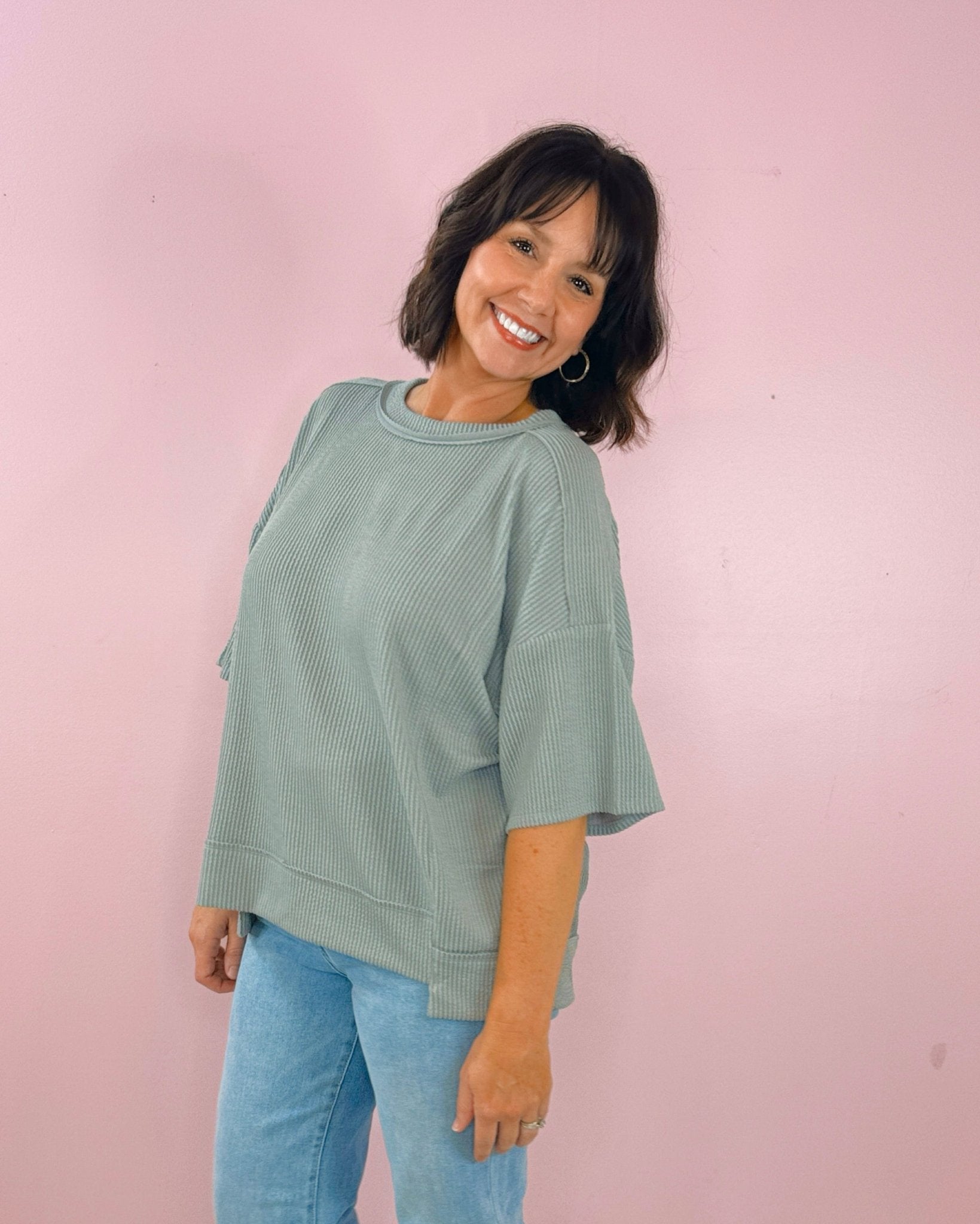 Waffle Weekend Oversized Top - Jessi Jayne Boutique