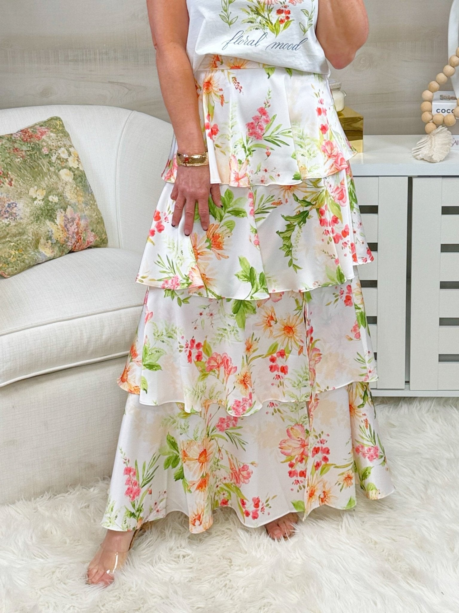 Garden Muse Tiered Maxi Skirt - Jessi Jayne Boutique