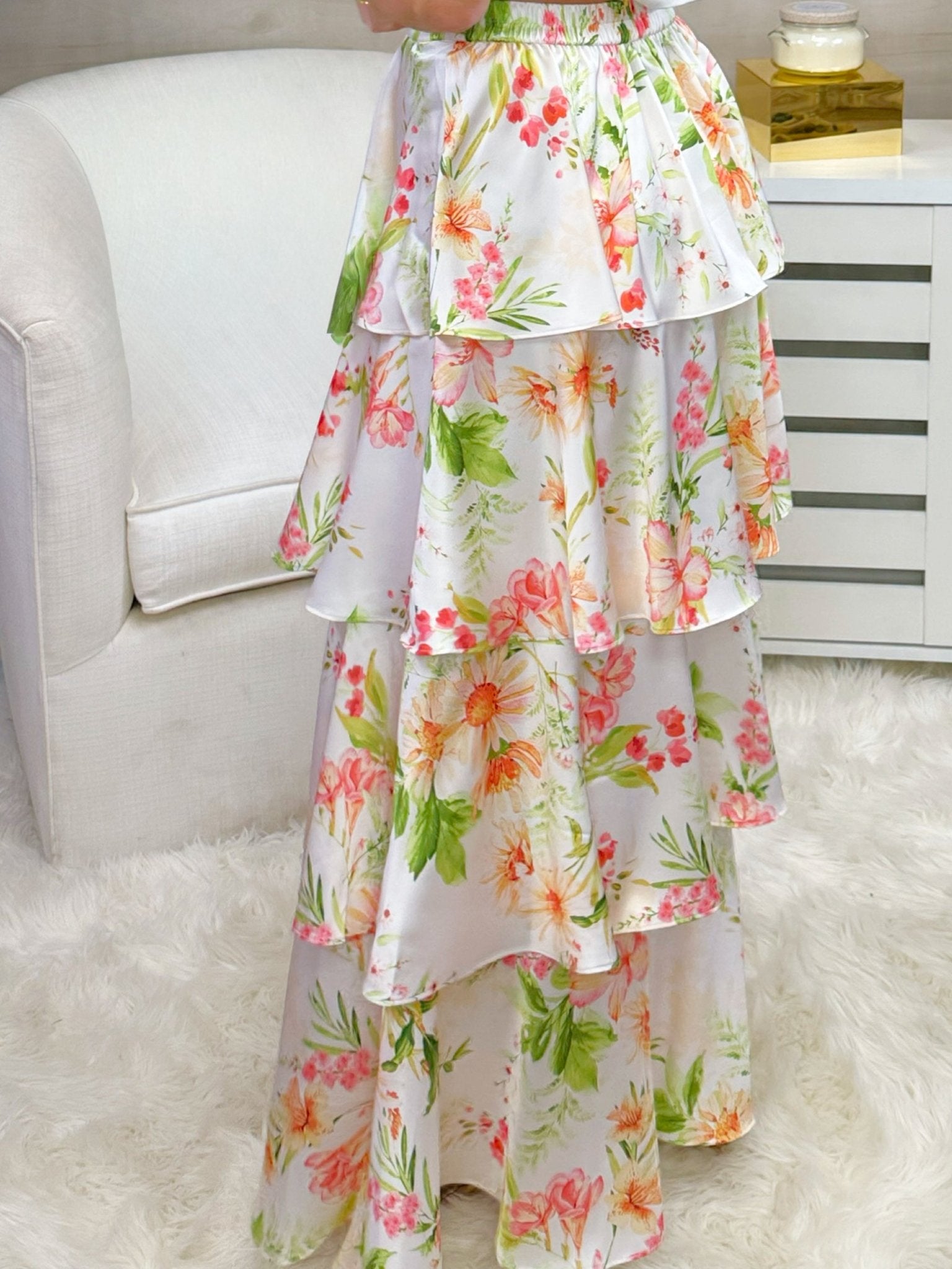 Garden Muse Tiered Maxi Skirt - Jessi Jayne Boutique