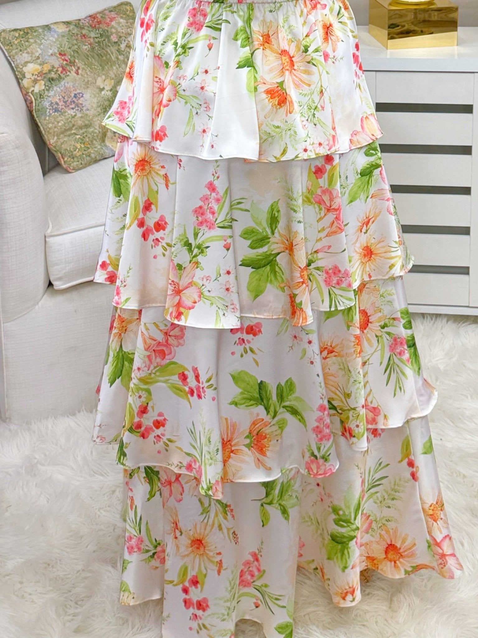 Garden Muse Tiered Maxi Skirt - Jessi Jayne Boutique