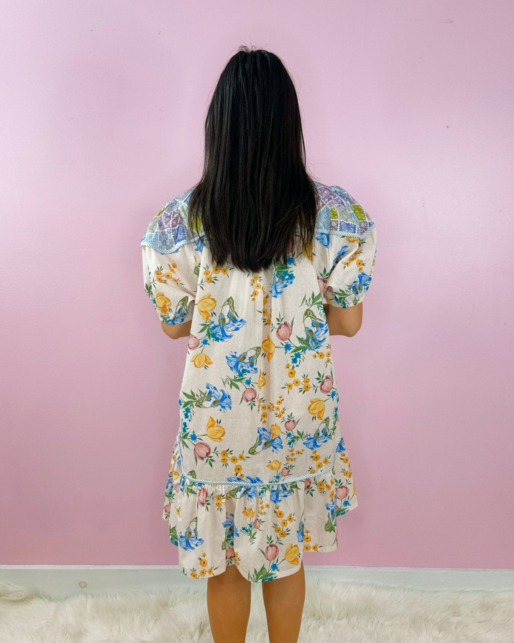 Patchwork Petals Floral Dress - Jessi Jayne Boutique