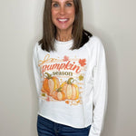 Pumpkin Season Sweet Bow Long Sleeve Top - Jessi Jayne Boutique